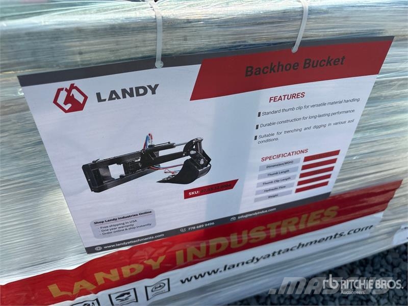 Landy FHA-12IN-MP1220 12 in Skid Steer Backhoe (Unused) Utovarne korpe