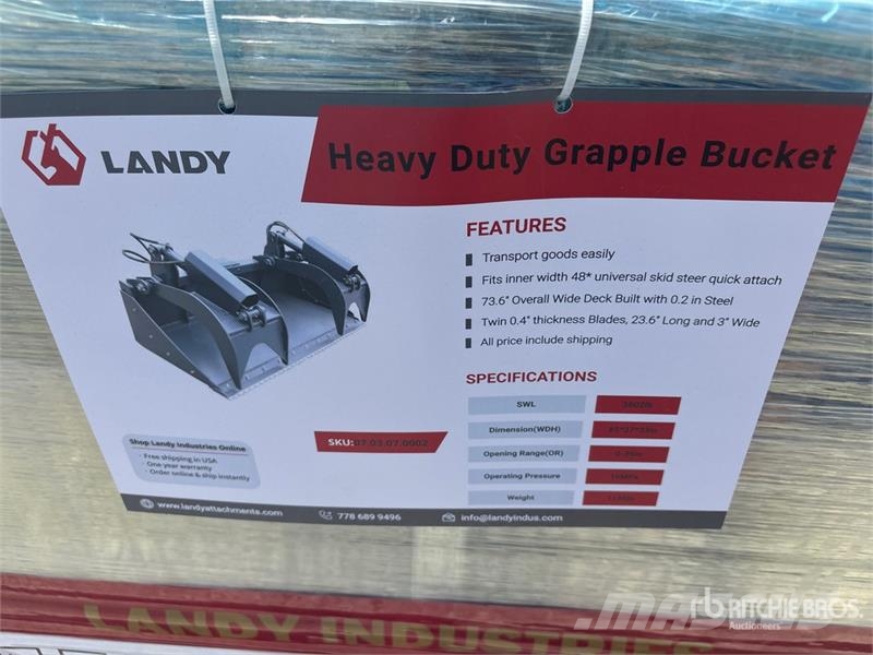 Landy GB85 85 in Skid Steer Grapple Bucket (Unused) Grapples
