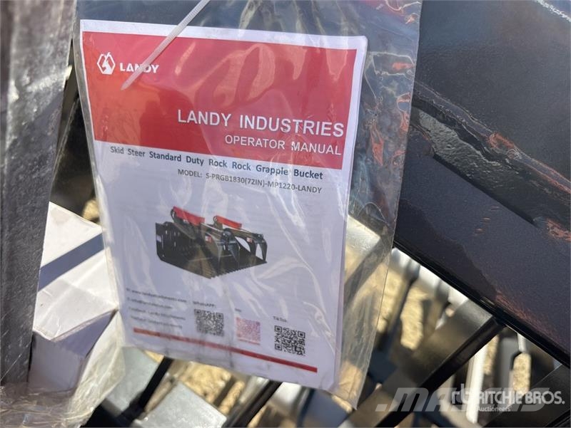 Landy PRGB72 72 in Skeleton 72 in Rock Skid Steer Grappl خطاطيف