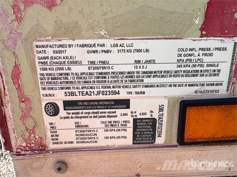 LGS AZ, LLC STVLC7X16TE2 16 ft T/A Enclosed Traile 박스 바디 트레일러