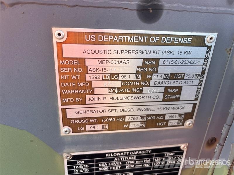 Libby Welding MEP044A 15 kW Skid-Mounted Generator Dieselgeneratorer