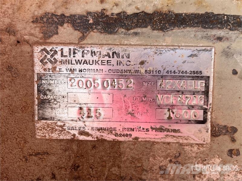  Lippmann-Milwaukee 4248 3 Bar Impact Crusher 廢棄物/回收與採石設備備件