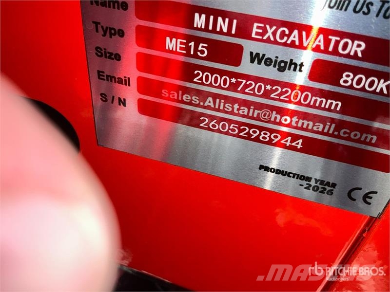 ME15 Gasoline Mini Excavator (Unused) Mini bageri < 7t