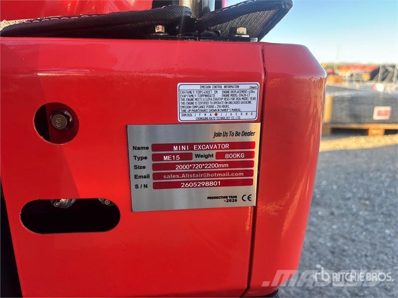  ME15 Mini Excavator (Unused) حفارات صغيرة أقل من 7 طن (حفارات صغيرة)