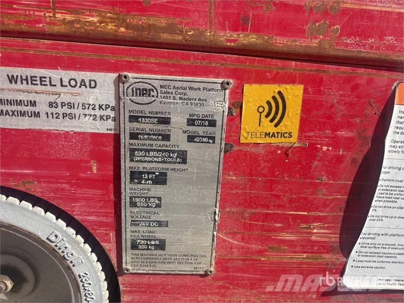 MEC 1330SE Electric Scissor Lift 가위형 리프트