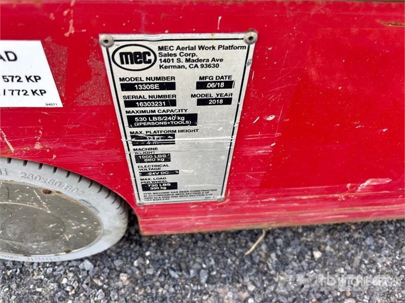 MEC 1330SE Electric Scissor Lift Plataformas tijera