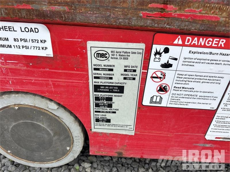 MEC MICRO 19 Electric Scissor Lift Škarjaste dvižne ploščadi