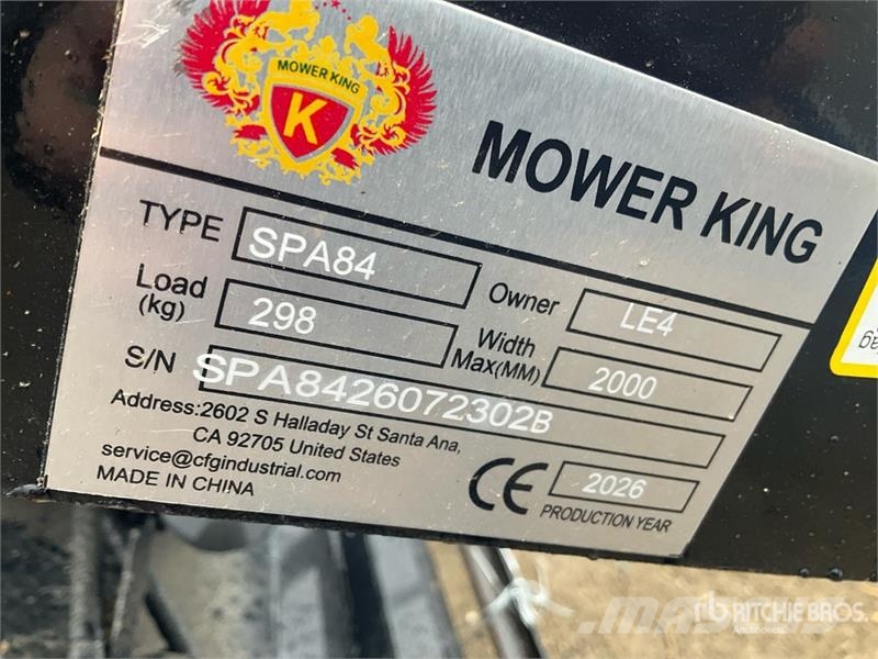 Mower King SPA84 84 in Skid Steer Dozer (Unused) Lame