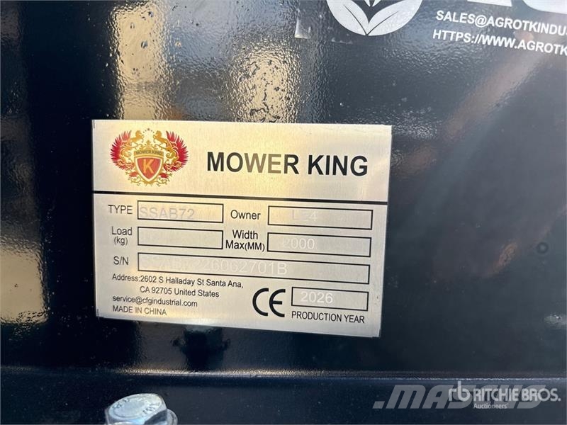 Mower King SSAB72 72 in Skid Steer Broom (Unused) Süpürgeler