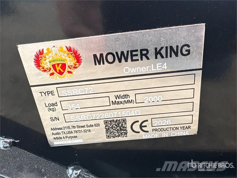 Mower King SSRC72 72 in Skid Steer Brush Cutter (U Corta-césped delanteros y traseros