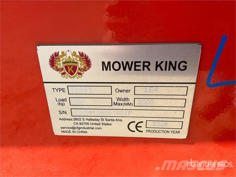 Mower King TAS-81 72 in 3-Point Rotary Tiller (Unu Varomosios akėčios ir žemės frezos