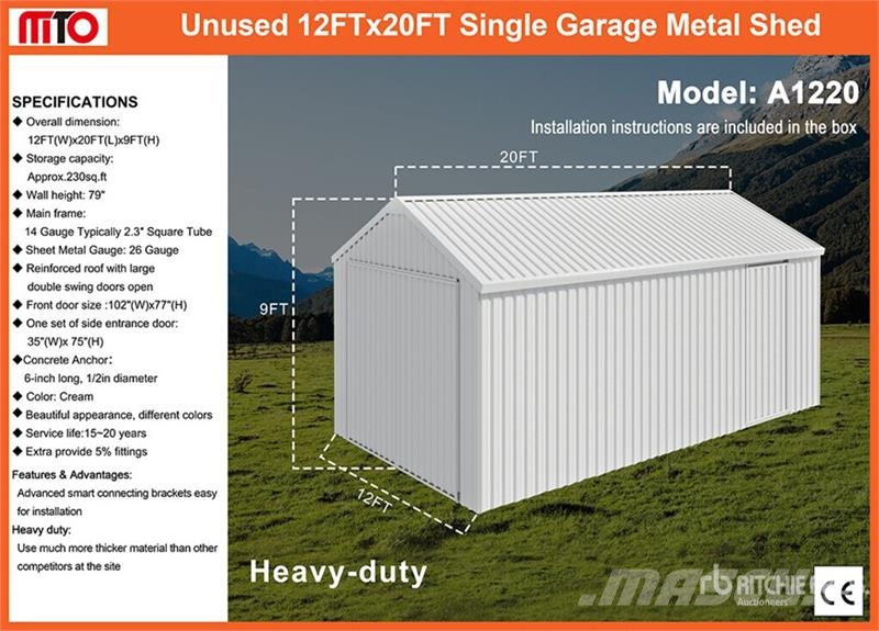  MTO A1220 Single Garage Metal (Unused) Čelični okviri za građevine
