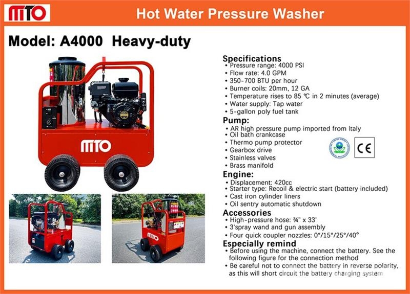 MTO A4000 Pressure Washer (Unused) Máquinas ligeiras de lavagem a pressão