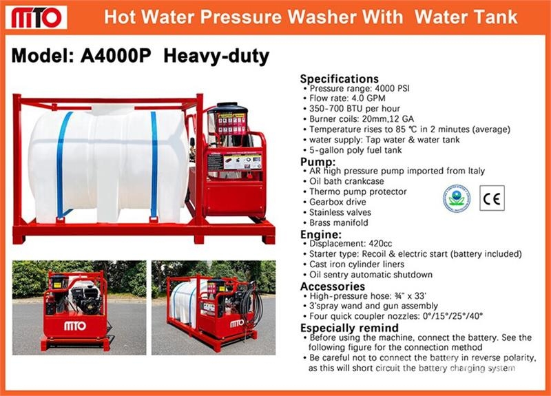  MTO A4000P Pressure Washer (Unused) Máquinas ligeiras de lavagem a pressão