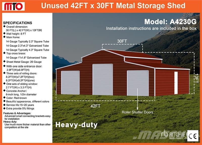 MTO A4230G Metal Shed (Unused) Čelični okviri za građevine