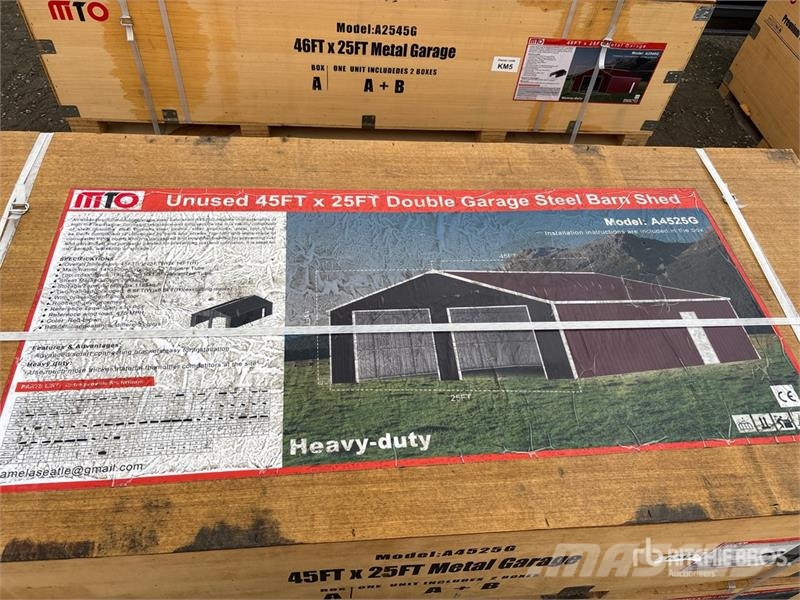 MTO A4525G Double Garage Steel Barn Shed (Unused) Čelični okviri za građevine
