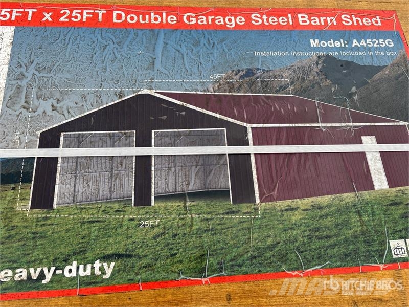 MTO A4525G Double Garage Steel Barn Shed (Unused) Čelični okviri za građevine