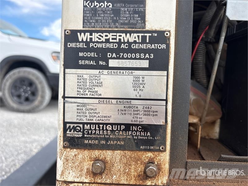 MultiQuip DA-7000SSA3 7 kW Mobile Generator Set Generatori diesel