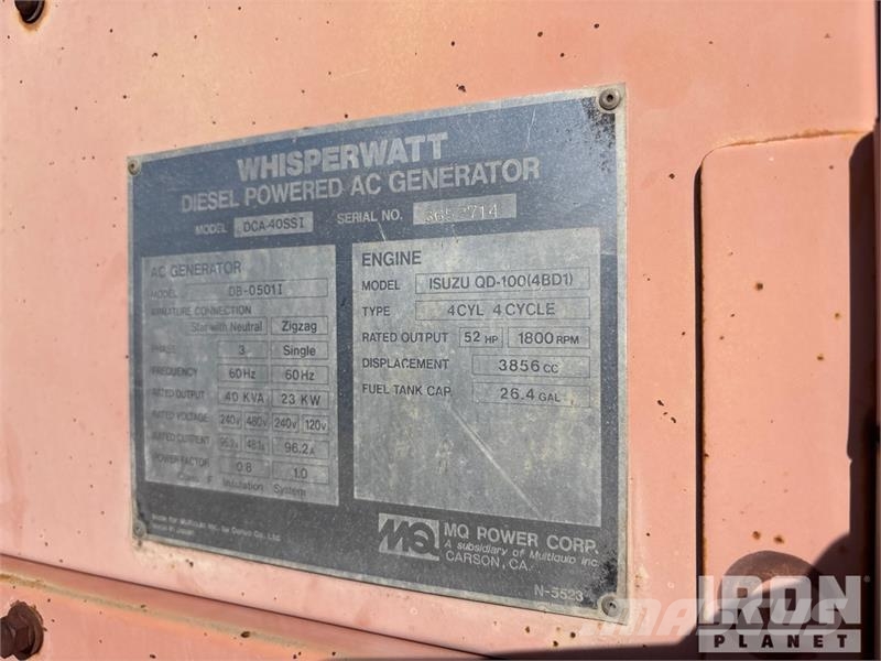 MultiQuip DCA40SSI 40 kW Mobile Generator Set Diesel Generators
