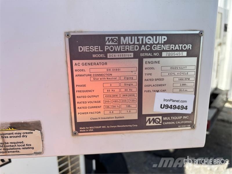 MultiQuip DCA45SSIU4 Generator Set Diesel Generatoren