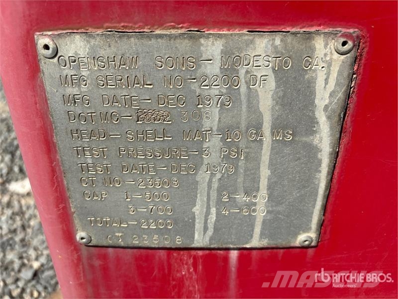 Openshaw 2200 Gallon Tanker Truck Body Κλειστού τύπου