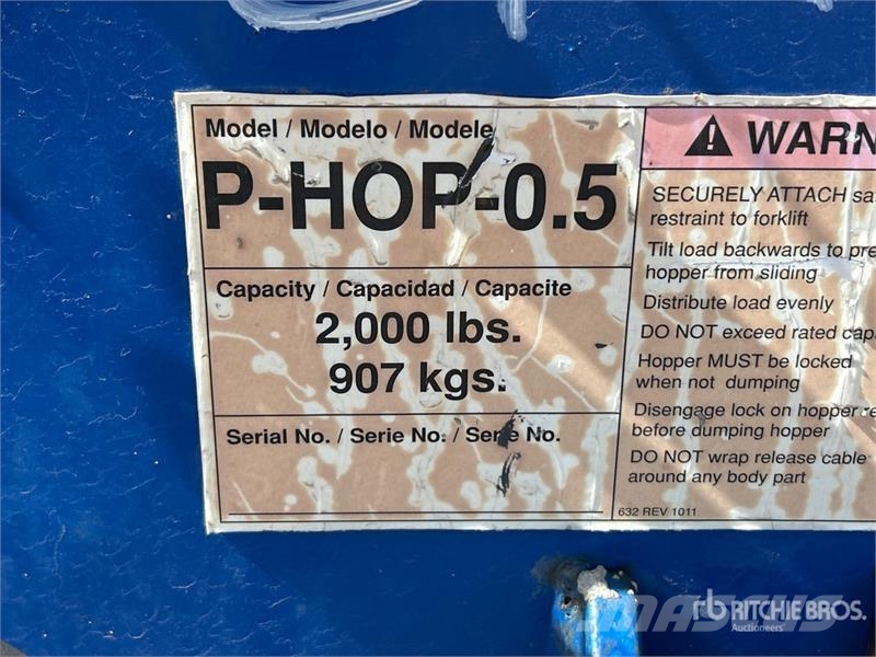  P-HOP-0.5 4 ft Self-Dumping Hopper الحاويات والقواديس