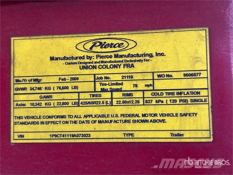 Pierce 4x2 Fire Truck 소방차