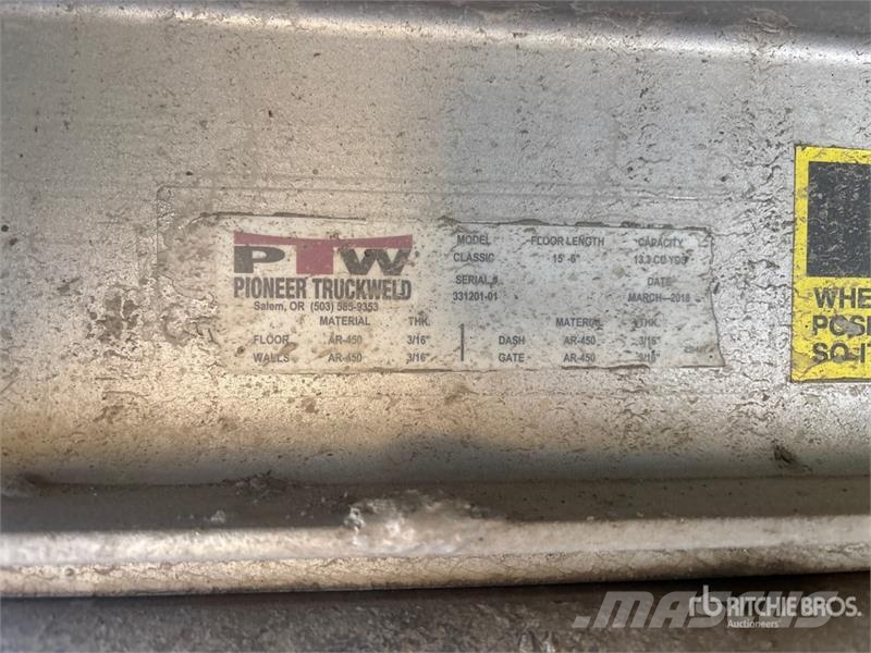 Pioneer Truckweld 15 ft 6 in Tri/A Turntable Pup Dump Trai Tipphengere