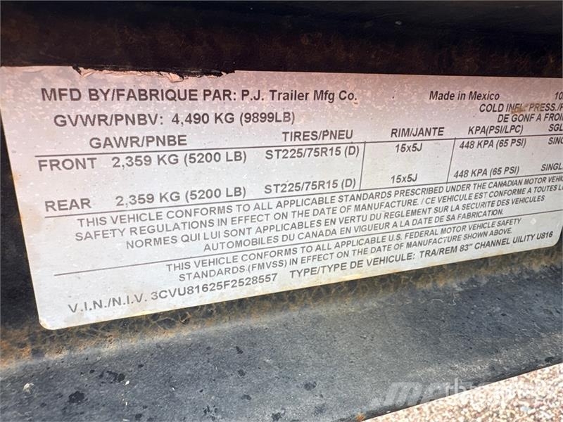 PJ 16 ft T/A Utility Trailer Citas piekabes