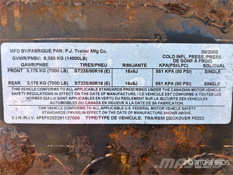 PJ Trailers Trailers 20 ft T/A Equipment Trailer Oprijwagen
