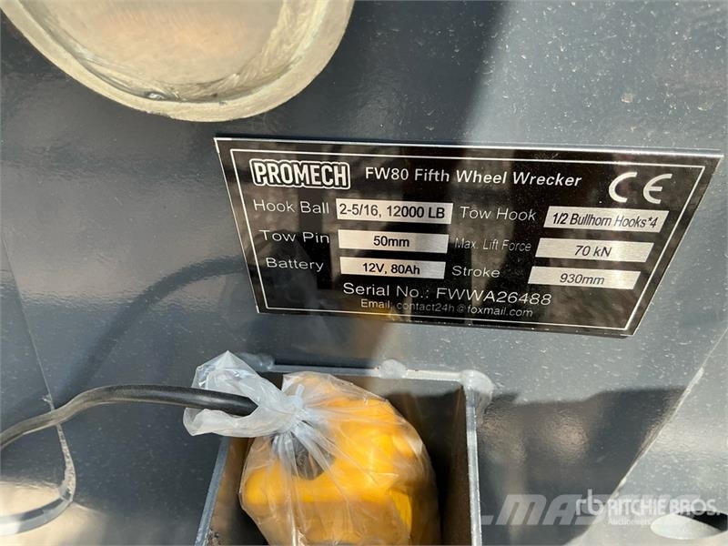 PROMECH FW80 Electric Fifth Wheel Wrecker Attachme Outros componentes