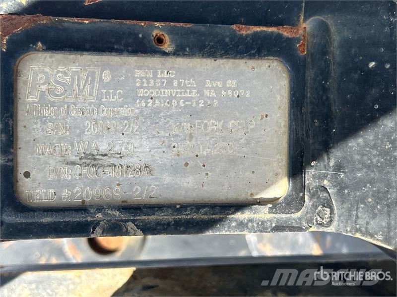 PSM 71.5 in Q/C Wheel Loader Forks - Fits Komatsu WA27 Вили