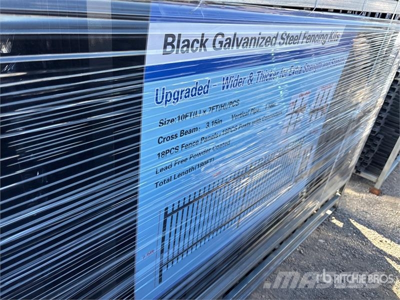 Quantity of 10 ft x 7 ft Galvanized Black Fencing Piirdeaia varustus