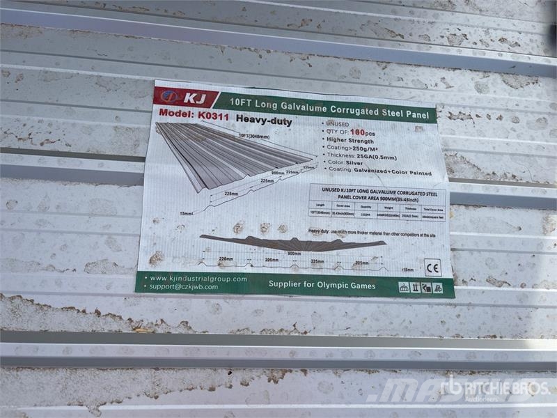 Quantity of (100)  KJ K0311 Galvalume Corrugated S Vintsid, telfrid ja materjaliliftid