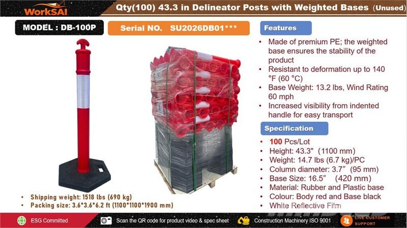  Quantity of (100)  WorkSai DB-100P 44 in Delineato Коммерческий транспорт - Другие