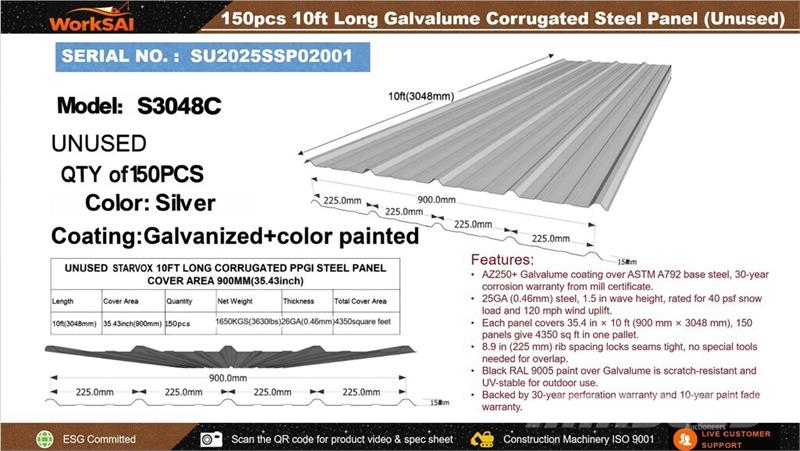 Quantity of (150) WorkSai S3048C 3 ft x 10 ft Gal Talhas, guinchos e elevadores de materiais