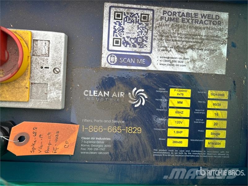 Quantity of (2) Clean Air Industries P-1200HD Ele Egyéb mezőgazdasági gépek