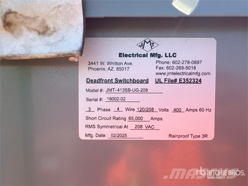 Quantity of (2) Electrical Mfg. LLC JMT-413SB-UG- Andet tilbehør