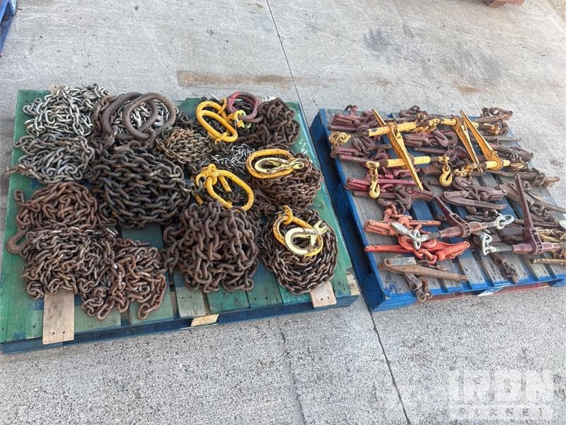  Quantity of (2) Pallets of Chains and Binders Diger parçalar