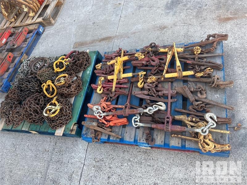  Quantity of (2) Pallets of Chains and Binders Diger parçalar