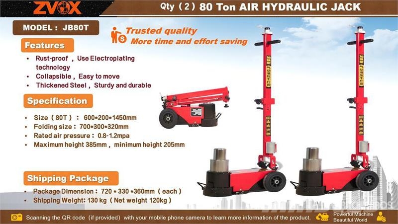  Quantity of (2)  ZVOX JB80T 80 ton Pneumatic/Hydra Строителство - Други