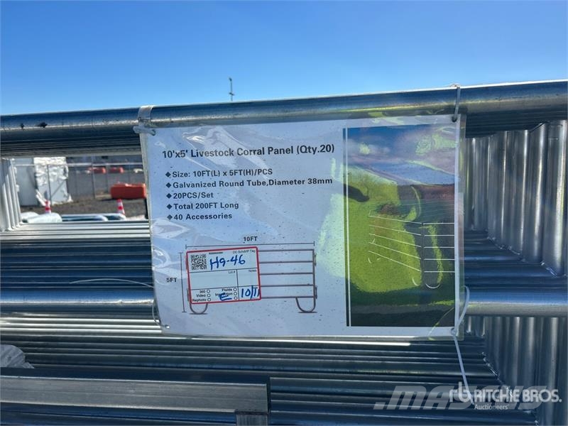  Quantity of (20) 10 ft x 5 ft Livestock Corral Pan المصاعد والرافعات المادية