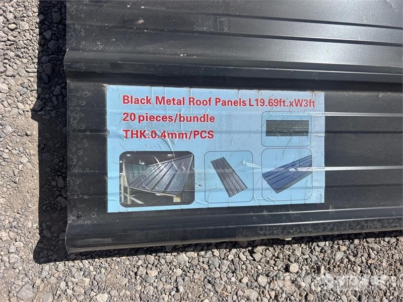  Quantity of (20) 19.69 ft x 3 ft Black Metal Roof  Seilwinden, Bauaufzüge und Lastenaufzüge