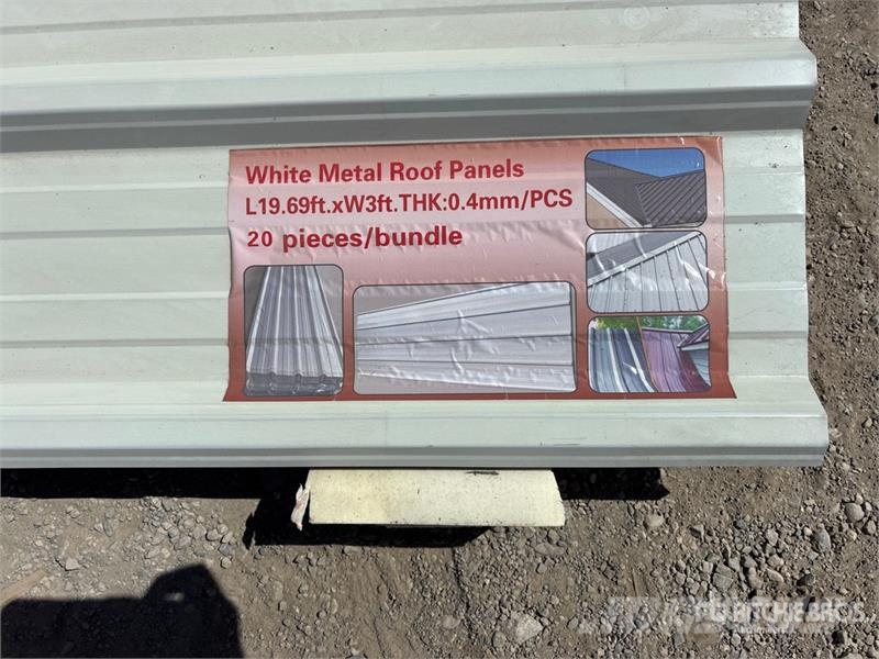  Quantity of (20) 19.69 ft x 3 ft White Metal Roof  Seilwinden, Bauaufzüge und Lastenaufzüge