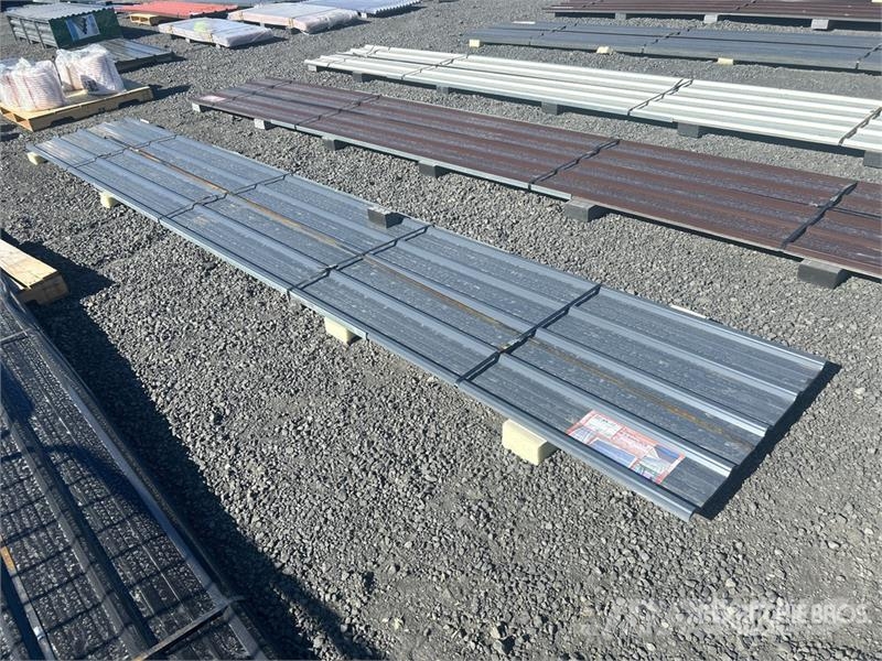  Quantity of (20) 20 ft x 3 ft Grey Metal Roof Pane Talhas, guinchos e elevadores de materiais