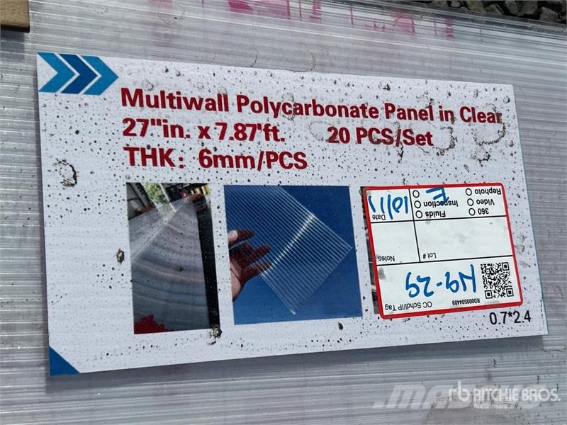 Quantity of (20) Multiwall Polycarbonate Pane in C Vitle, dvigala in gradbeni dvižni sistemi