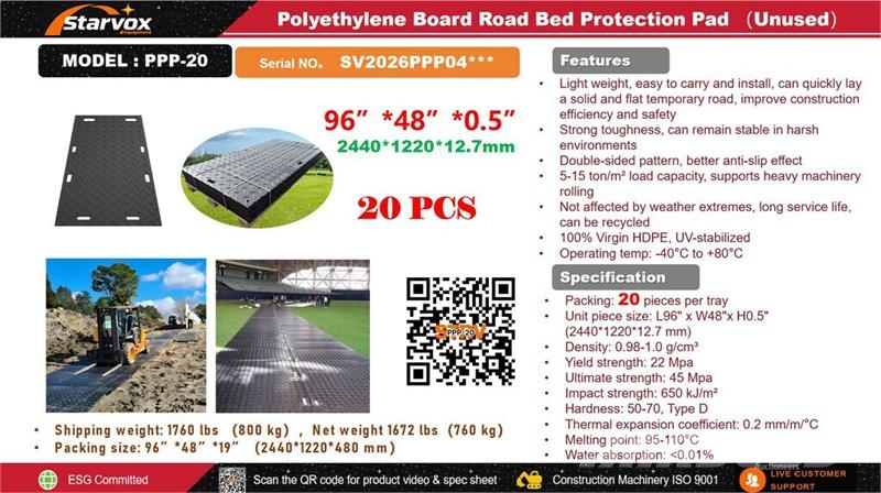Quantity of (20) STARVOX PPP-20 Polyethylene Boar Tilbehør og reservedele til boreudstyr/borerigge