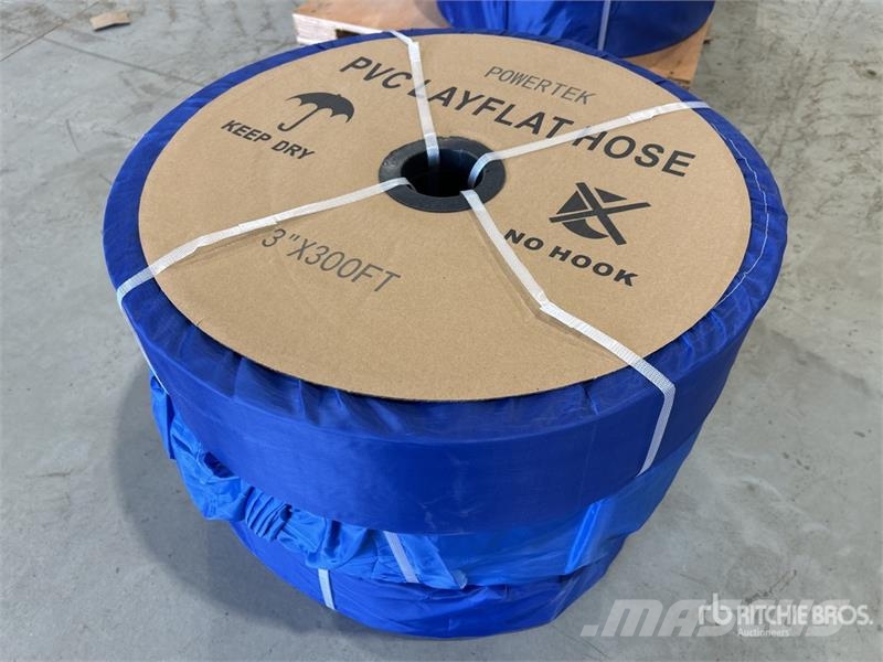 Quantity of (3)  Powertek 3"-300FT PVC Layflat Wat Priedai
