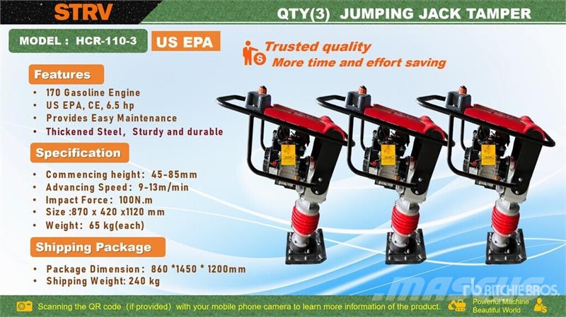 Quantity of (3 ) STARVOX HCR-110-3 Jumping Jack T Tampers