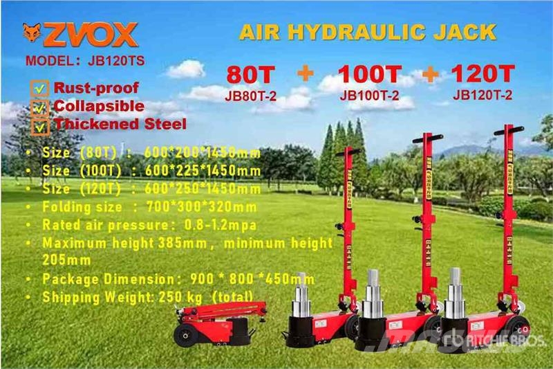 Quantity of (3) ZVOX JB120TS Air Hydraulic Floor Строителство - Други